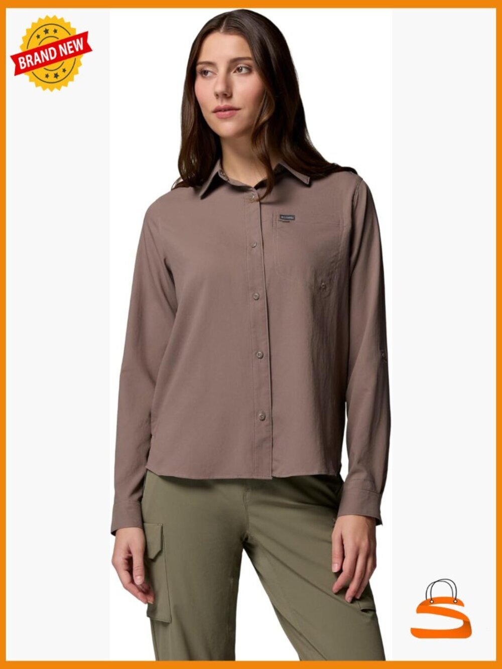 Long Sleeve Button-Down Shirt UPF 50 Sun Protection Moisture Wicking